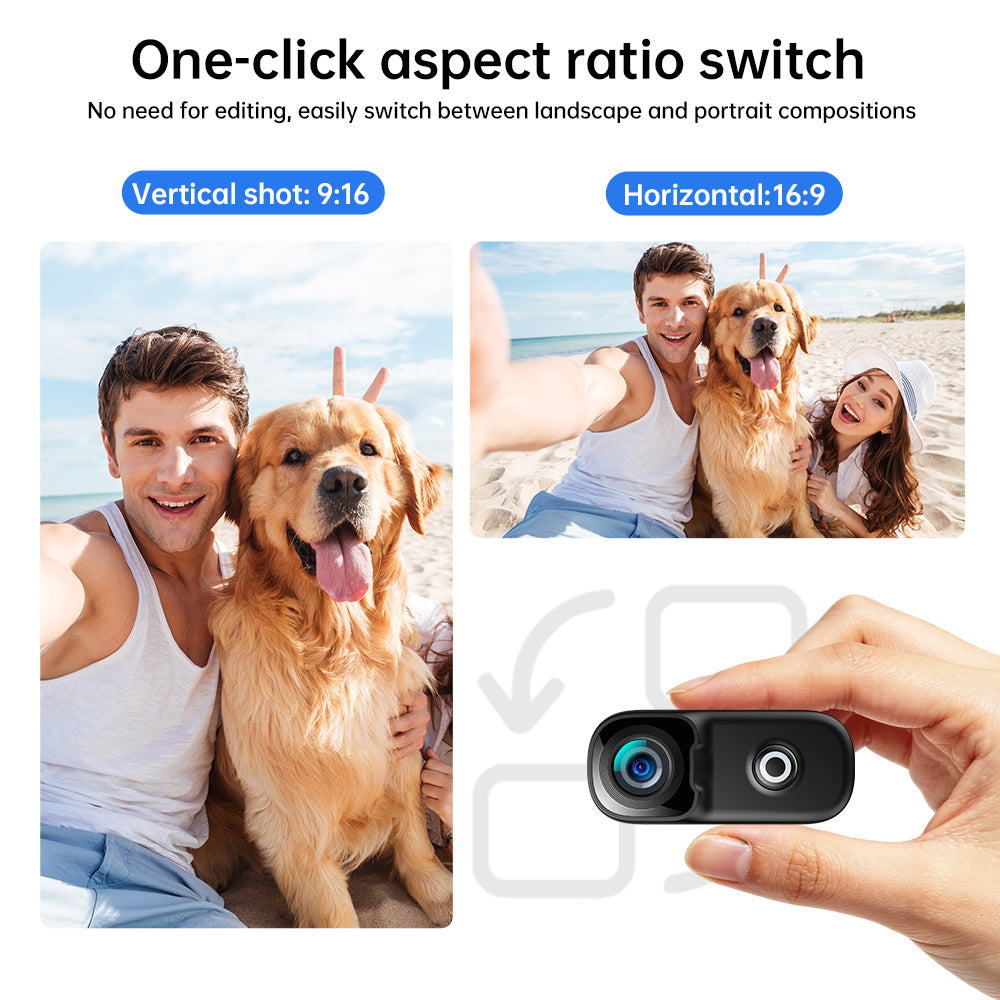 4K Mini Body Action Cameras POV Body CaCamera with Audio Video Recording, PortaWearable Waterproof Thumb Camera for MVlogging Skiing Cycling Hiking