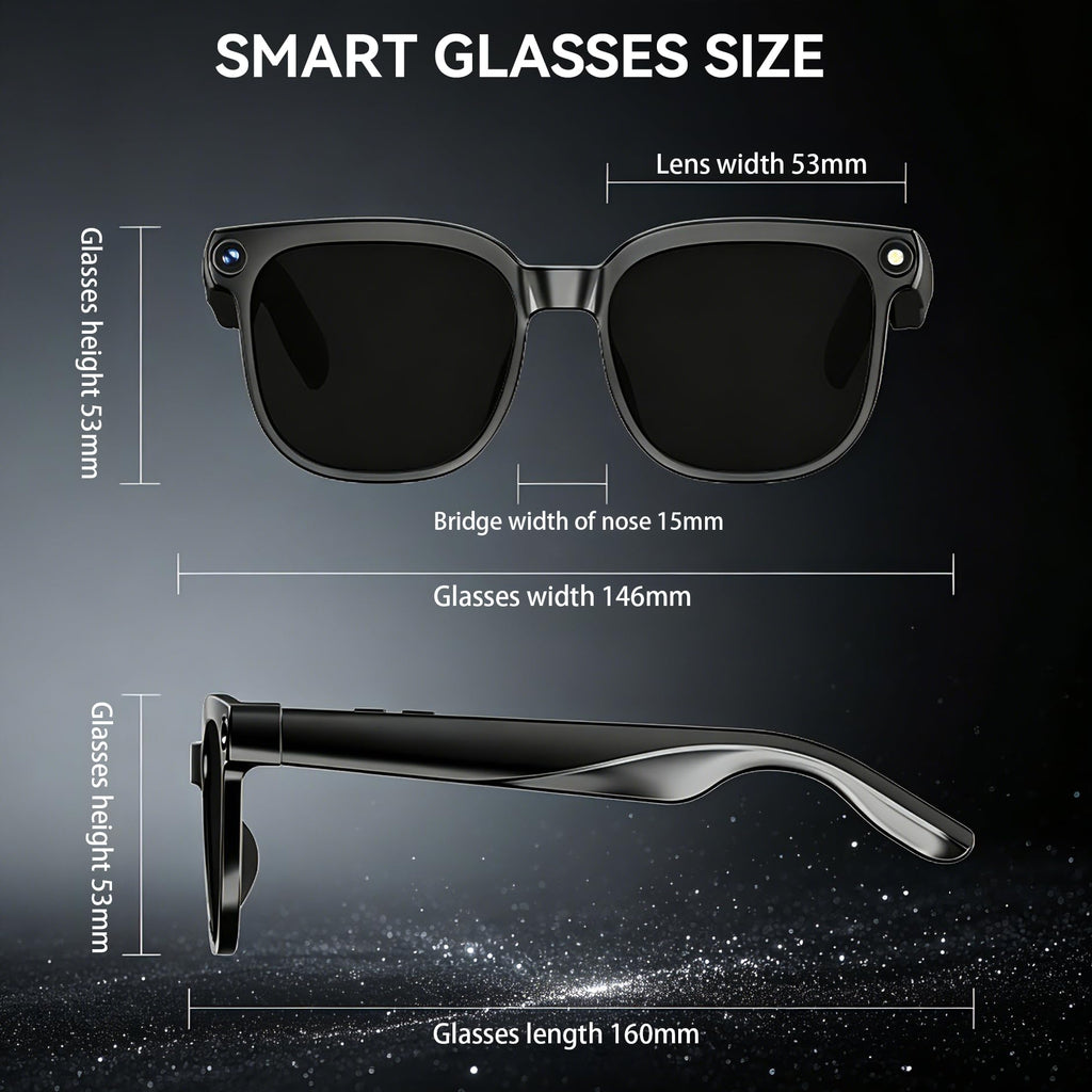 AI Smart Glasses with Camera,8MP Camera Glasses,1080P Anti-Shake Video Recording Glasses, Real Time Translation,AI Voice Assistant,Object Recognition,Bluetooth Sunglasses for Men Women (Photochromic)