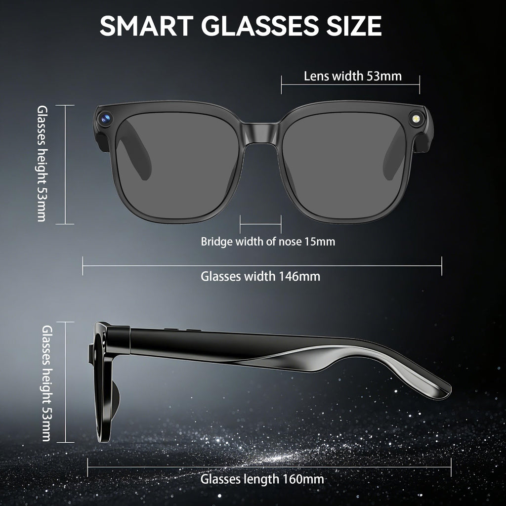 AI Smart Glasses with Camera,8MP Camera Glasses,1080P Anti-Shake Video Recording Glasses, Real Time Translation,AI Voice Assistant,Object Recognition,Bluetooth Sunglasses for Men Women (Photochromic)