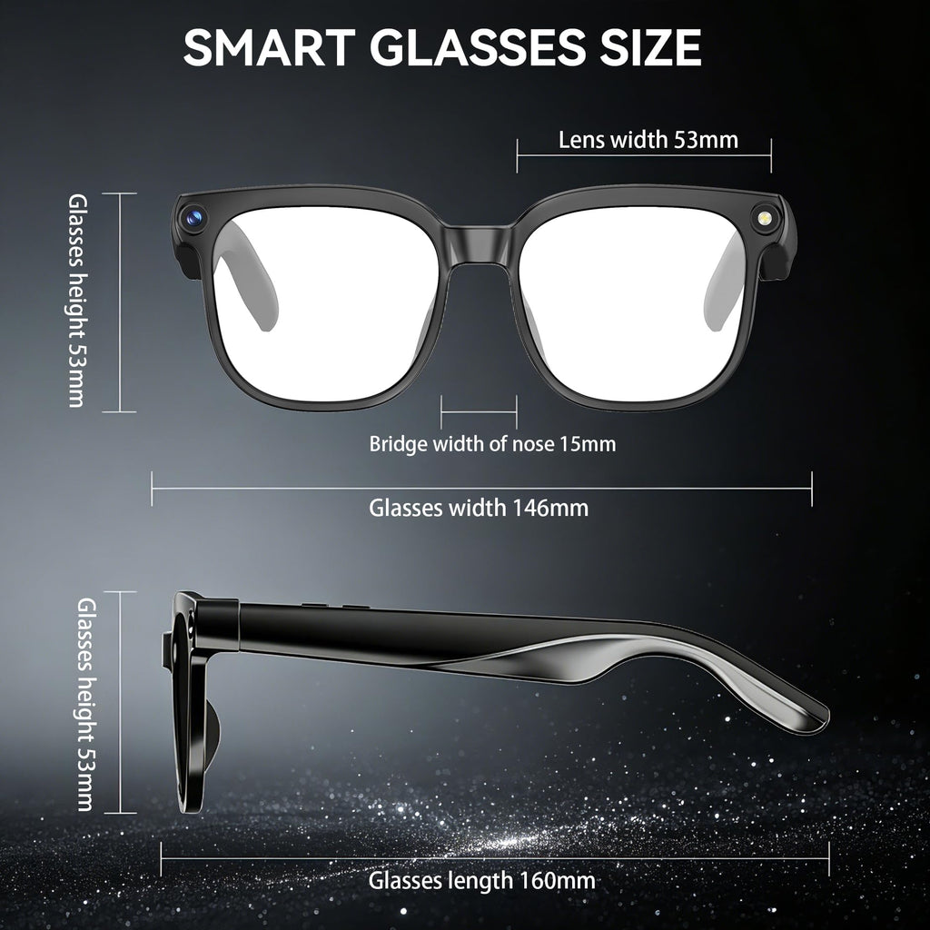 AI Smart Glasses with Camera,8MP Camera Glasses,1080P Anti-Shake Video Recording Glasses, Real Time Translation,AI Voice Assistant,Object Recognition,Bluetooth Sunglasses for Men Women (Photochromic)