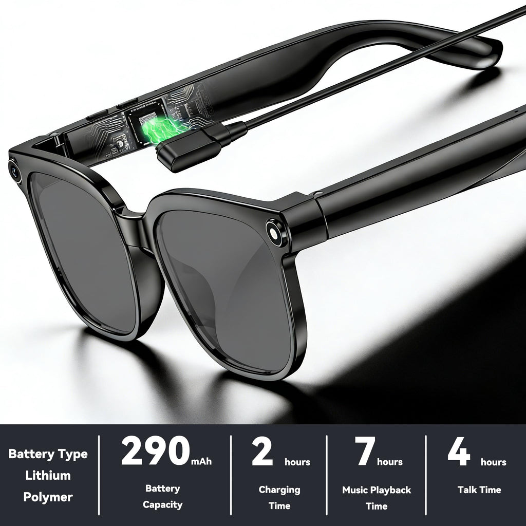 AI Smart Glasses with Camera,8MP Camera Glasses,1080P Anti-Shake Video Recording Glasses, Real Time Translation,AI Voice Assistant,Object Recognition,Bluetooth Sunglasses for Men Women (Photochromic)