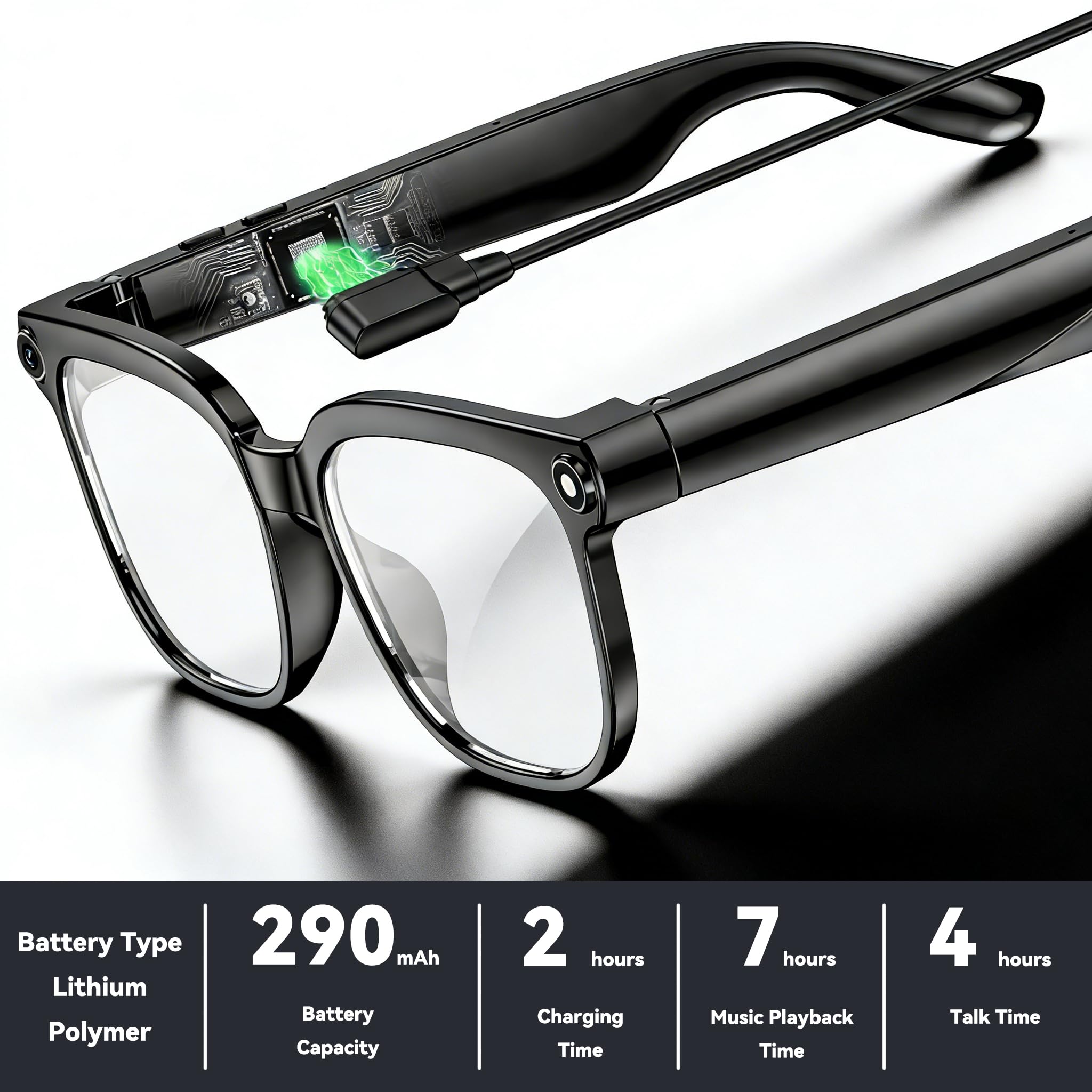 AI Smart Glasses with Camera,8MP Camera Glasses,1080P Anti-Shake Video Recording Glasses, Real Time Translation,AI Voice Assistant,Object Recognition,Bluetooth Sunglasses for Men Women (Photochromic)