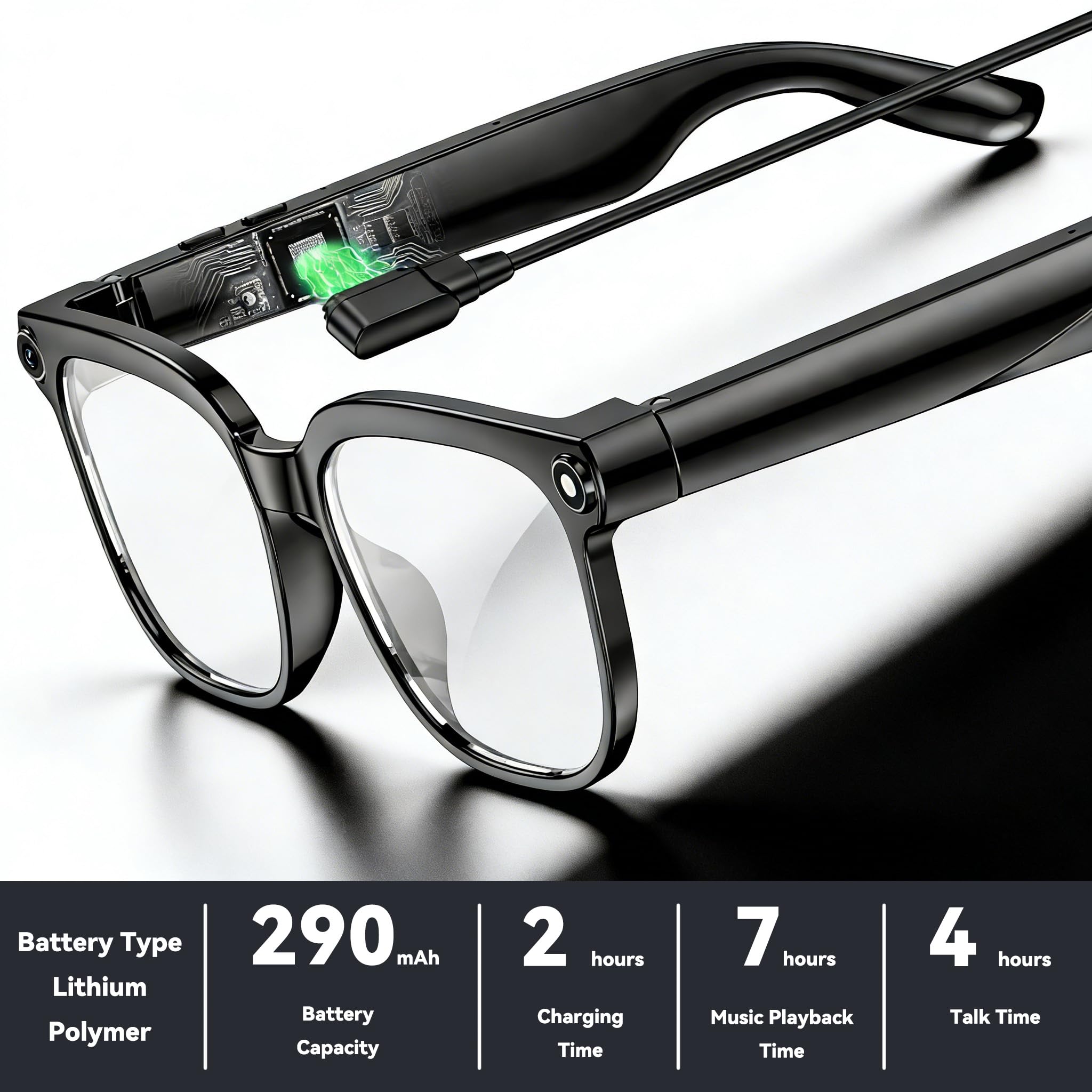 AI Smart Glasses with Camera,8MP Camera Glasses,1080P Anti-Shake Video Recording Glasses, Real Time Translation,AI Voice Assistant,Object Recognition,Bluetooth Sunglasses for Men Women (Photochromic)