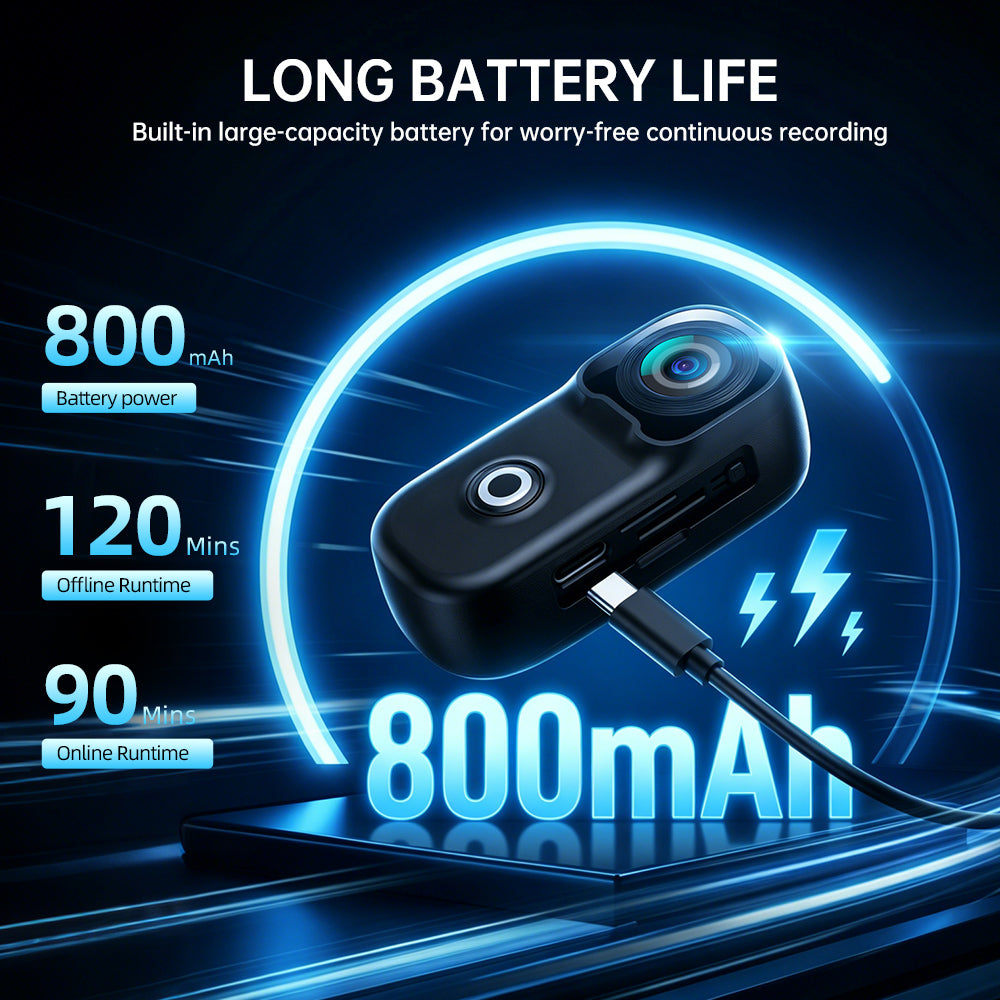 4K Mini Body Action Cameras POV Body CaCamera with Audio Video Recording, PortaWearable Waterproof Thumb Camera for MVlogging Skiing Cycling Hiking
